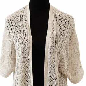 ✨ Westport Cream Knit Open-Front Sweater | Size L ✨